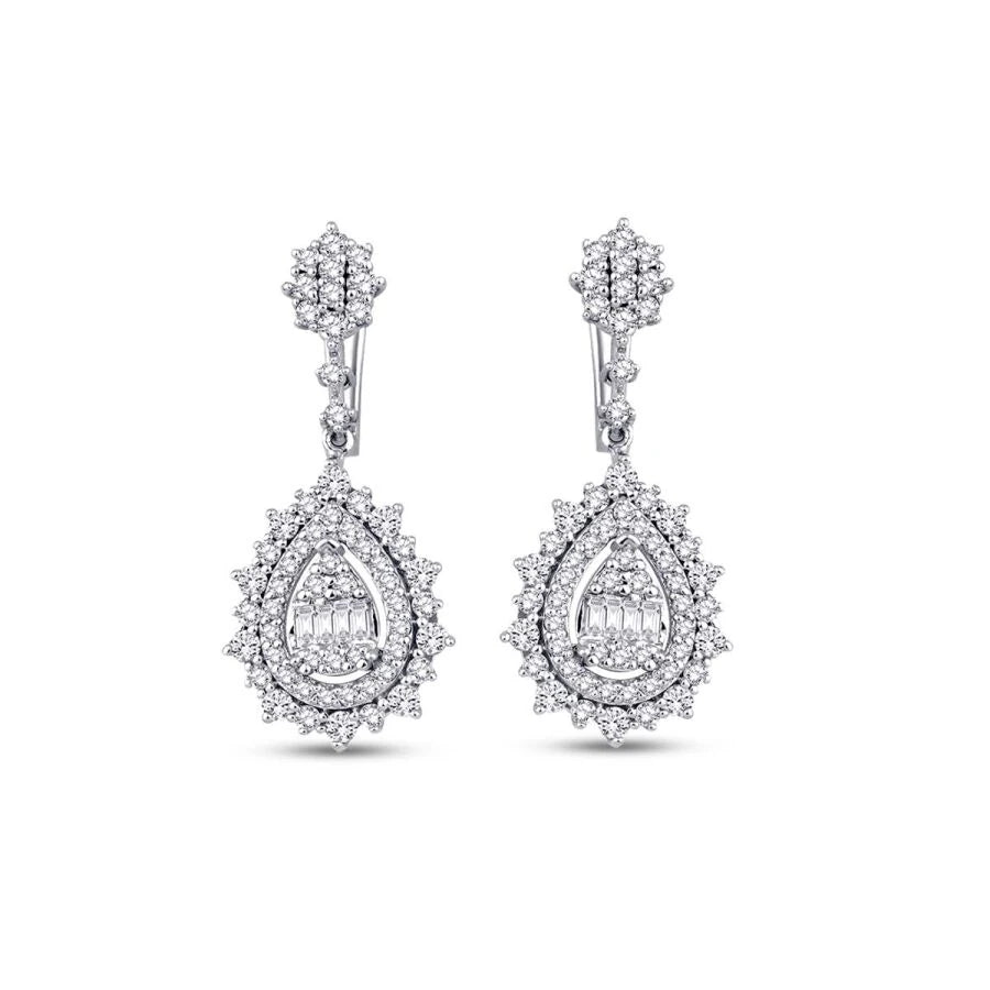 1.53 ct. Diamant Tropfen Baguette Ohrringe