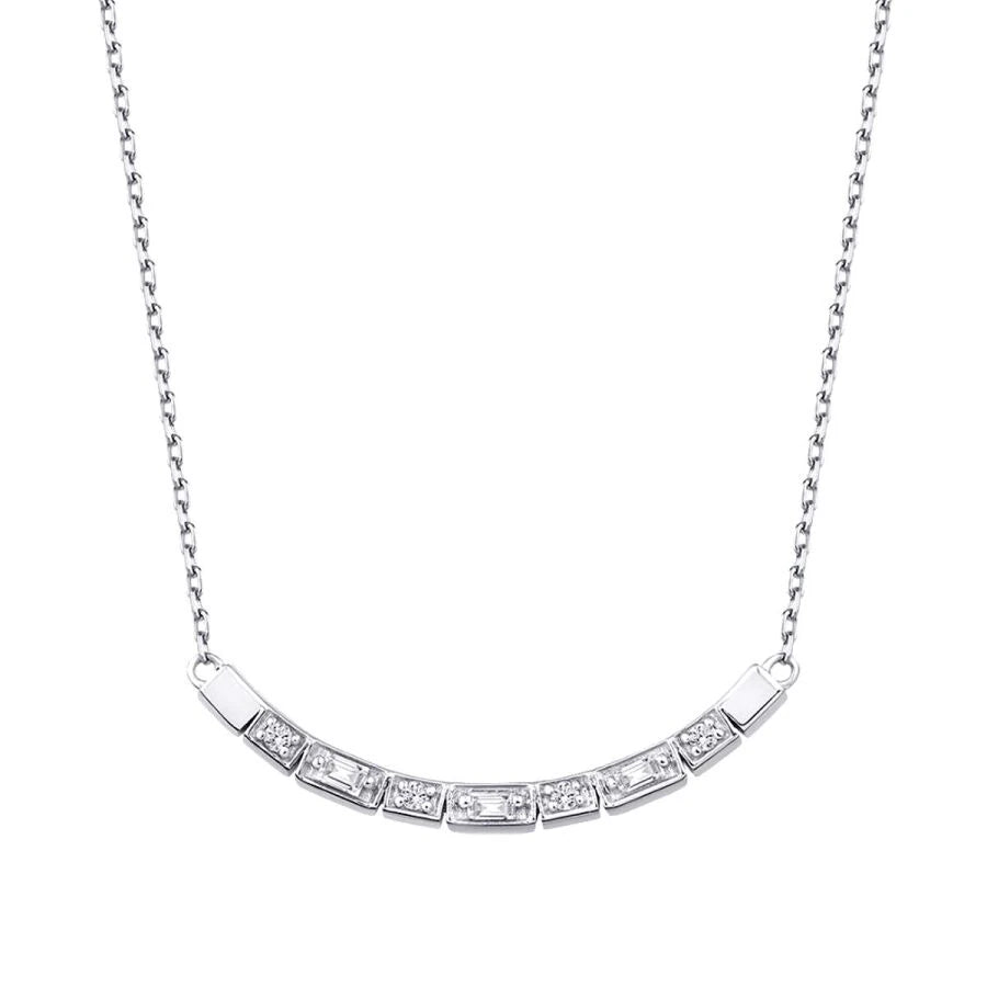0.16 ct. Diamant Baguette Stein Halskette