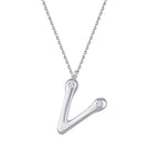 0.04 ct. Diamant V-Buchstabe Halskette