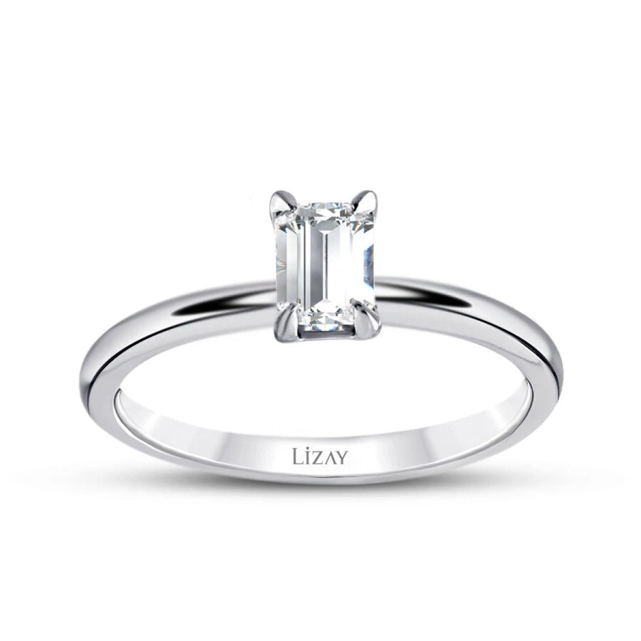 0.80 ct. Diamant Smaragd Schliff Solitär Verlobungsring