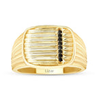 Gold Herren Ring mit schwarzem Stein