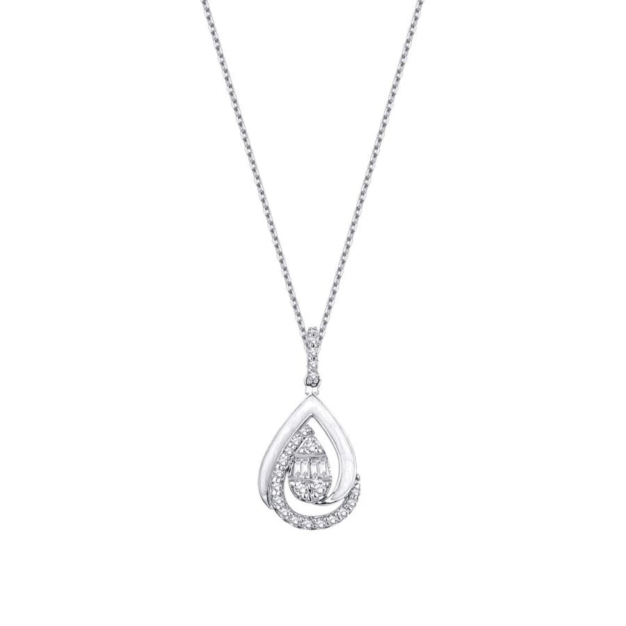 0.15 ct. Diamant Baguette Halskette