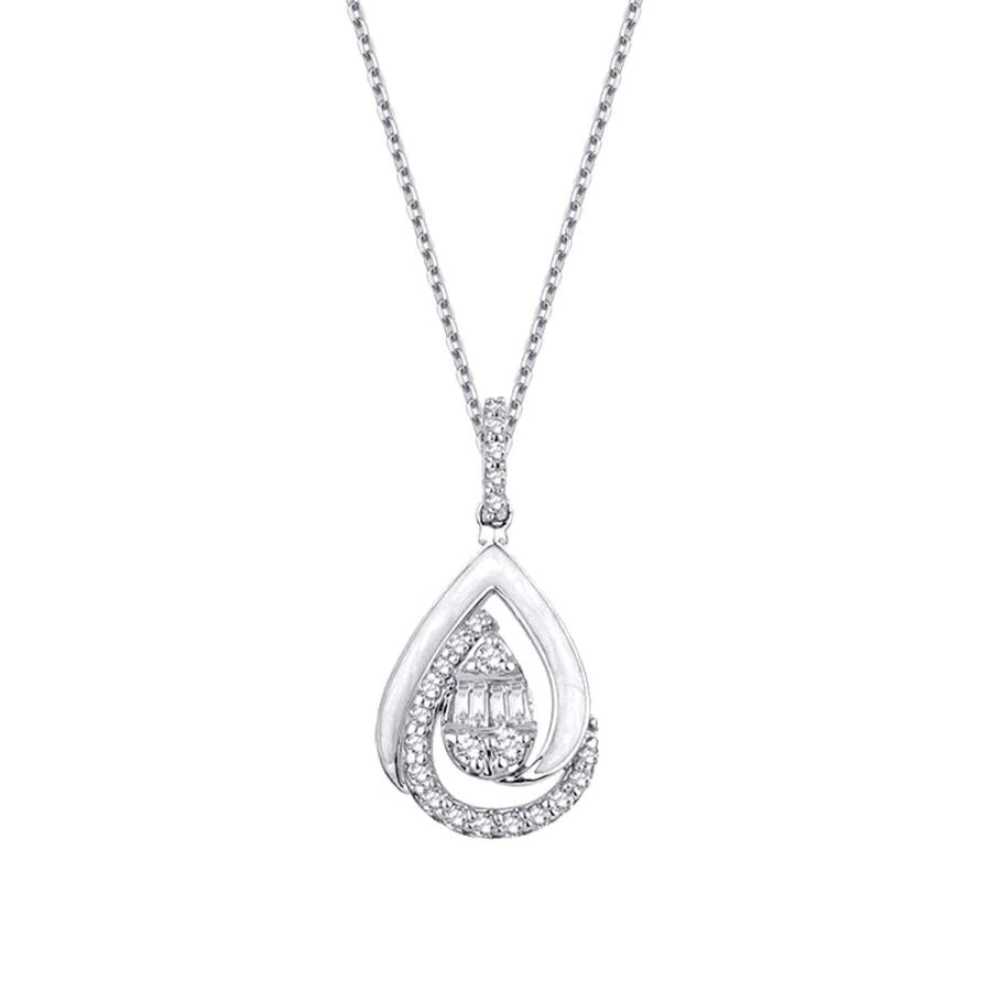 0.15 ct. Diamant Baguette Halskette