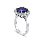 4.16 ct. Diamant  Baguette Saphir Ring