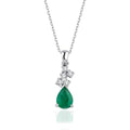 0.74 ct. Diamant Smaragd Halskette