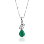 0.74 ct. Diamant Smaragd Halskette