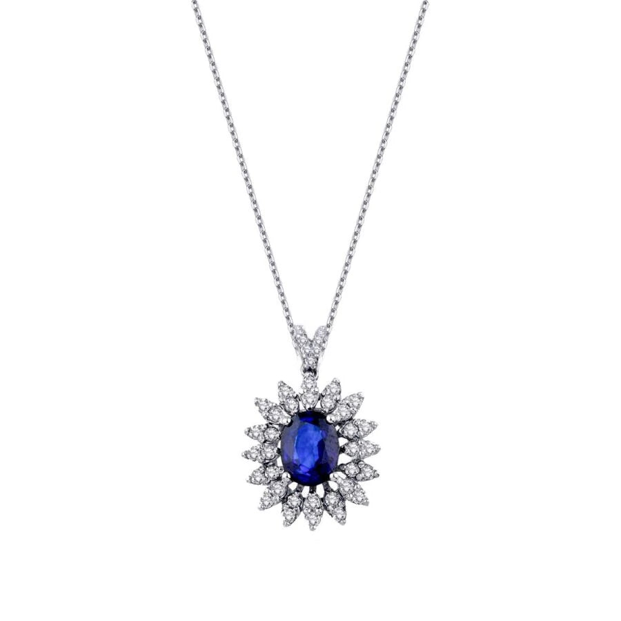 1.54 ct. Diamant Saphir Halskette
