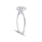 0.05 ct. Diamant Effekt Tropfen Baguette Ring