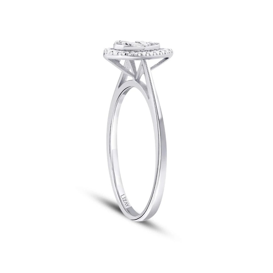 0.05 ct. Diamant Effekt Tropfen Baguette Ring