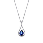 1.98 ct. Diamant Tropfen Saphir Halskette