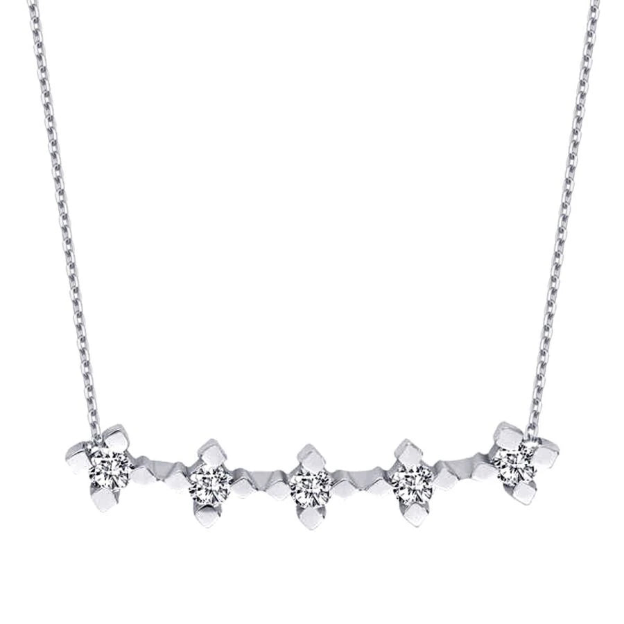 0.32 ct. Diamant Fünf-Stein Halskette