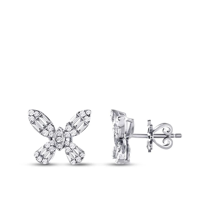 0.56 ct. Diamant Schmetterling Baguette Ohrringe