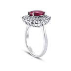 1.24 ct. Diamant Ovale Rubin Ring