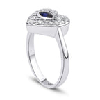 0.70 ct. Diamant Herz Saphir Ring