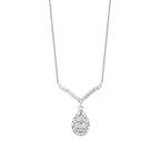 0.20 ct. Diamant Tropfen Baguette Halskette