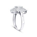 Gold Ring mit Drei Reihen Baguette Steinen