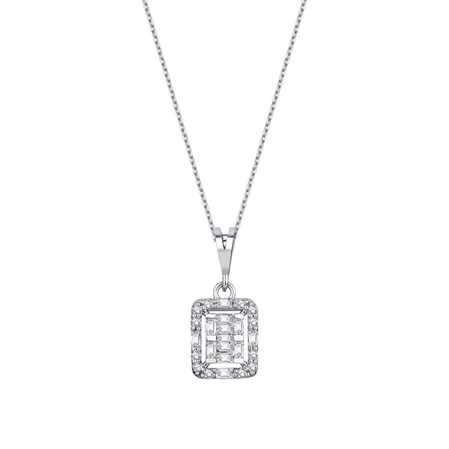 0.15 ct. Diamant Baguette Halskette