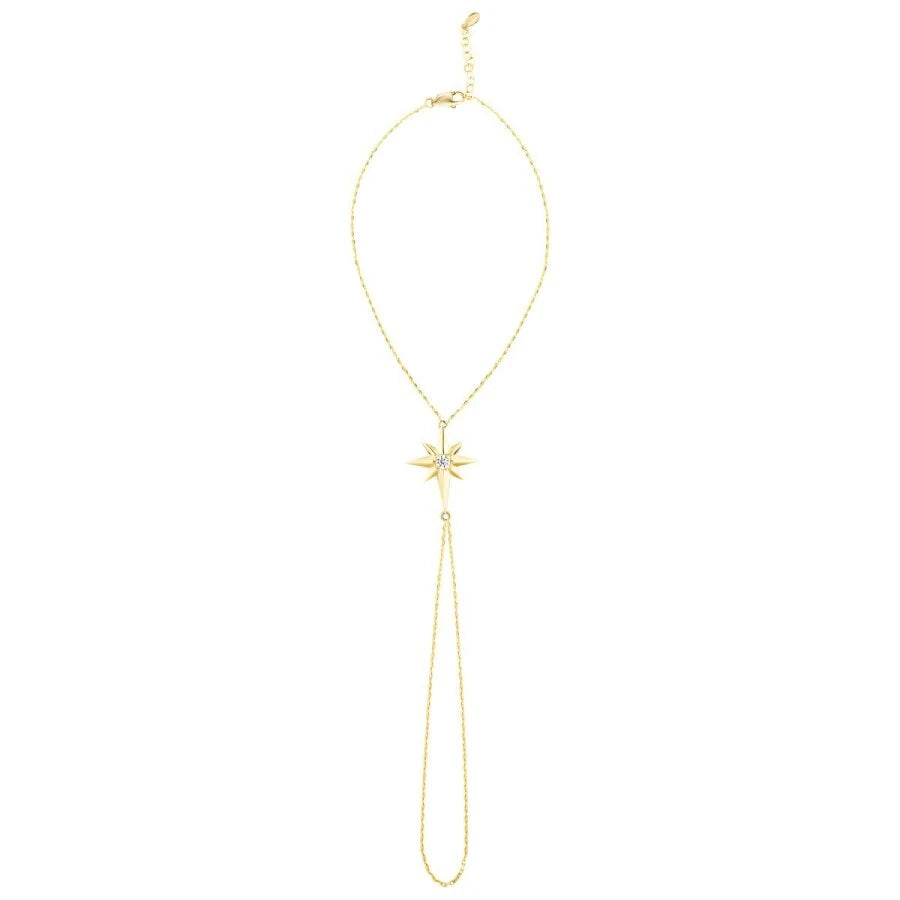 Gold Shamballa Armband mit Nordstern