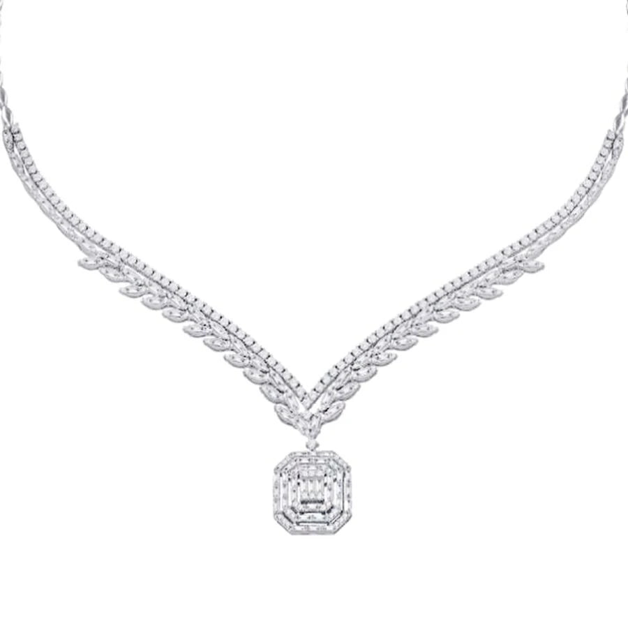 6.89 ct. Diamant Baguette Halskette