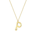 0.02 ct. Diamant P-Buchstabe Halskette