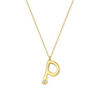 0.02 ct. Diamant P-Buchstabe Halskette