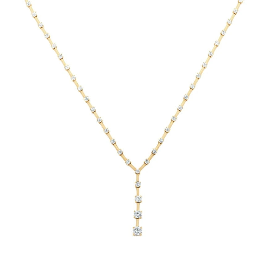 Gold Halskette mit Reihensteinen