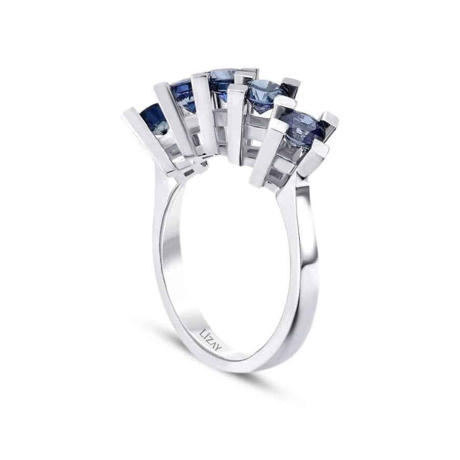 2.71 ct. Fünf-Stein Saphir Ring