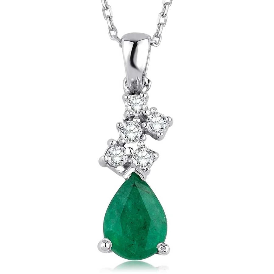 0.74 ct. Diamant Smaragd Halskette