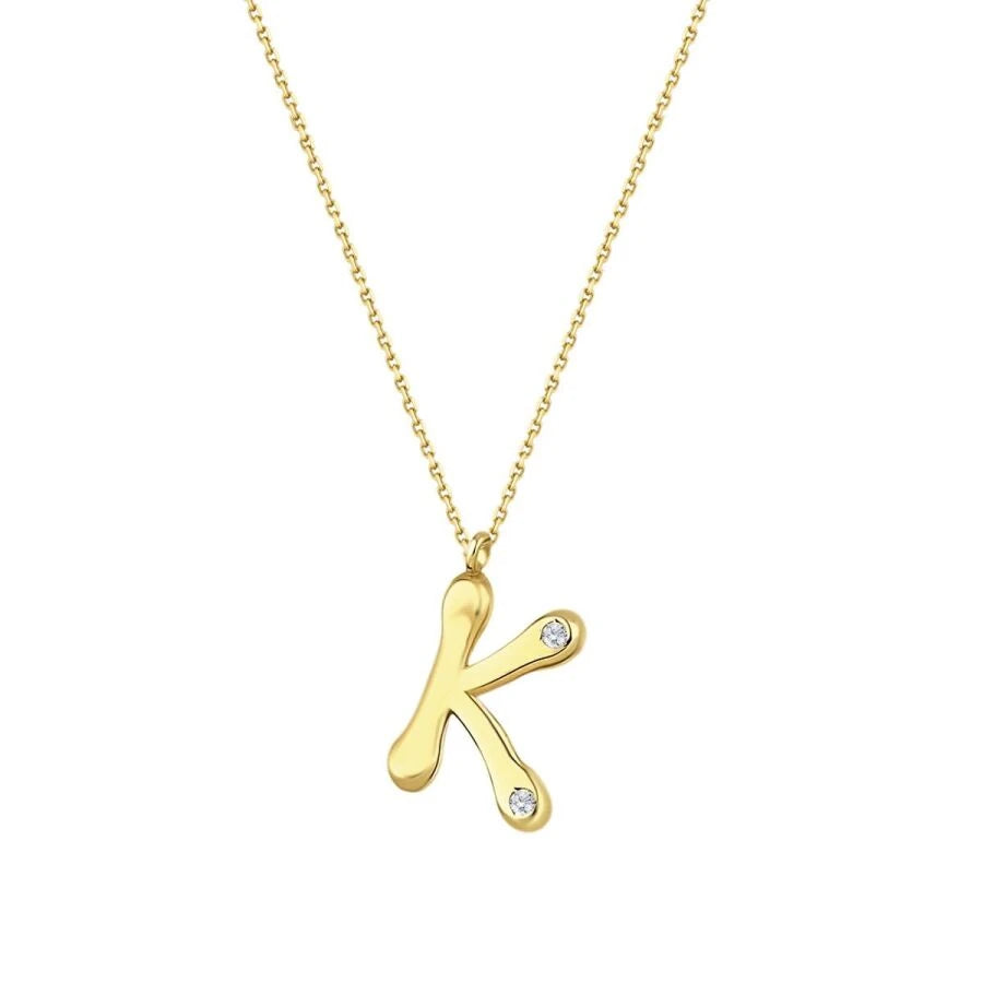 0.04 ct. Diamant K-Buchstabe Halskette