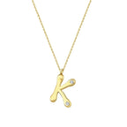 0.04 ct. Diamant K-Buchstabe Halskette