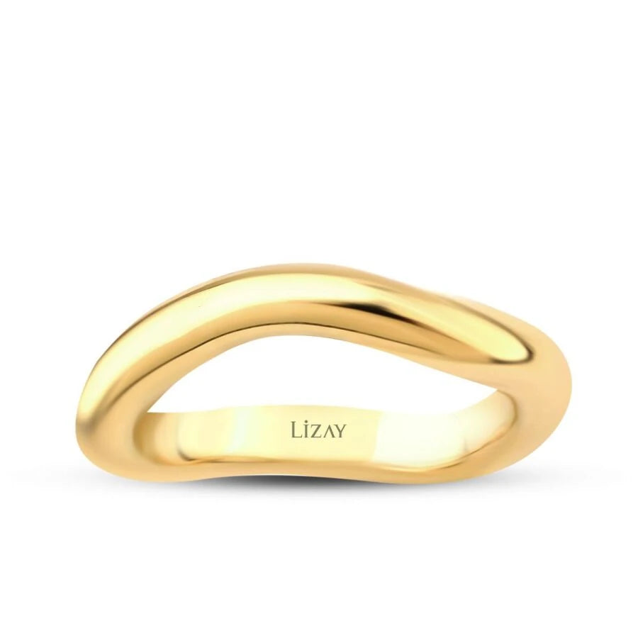 Gold Eleganter Gewölbter Ring