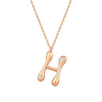 0.04 ct. Diamant H-Buchstabe Halskette