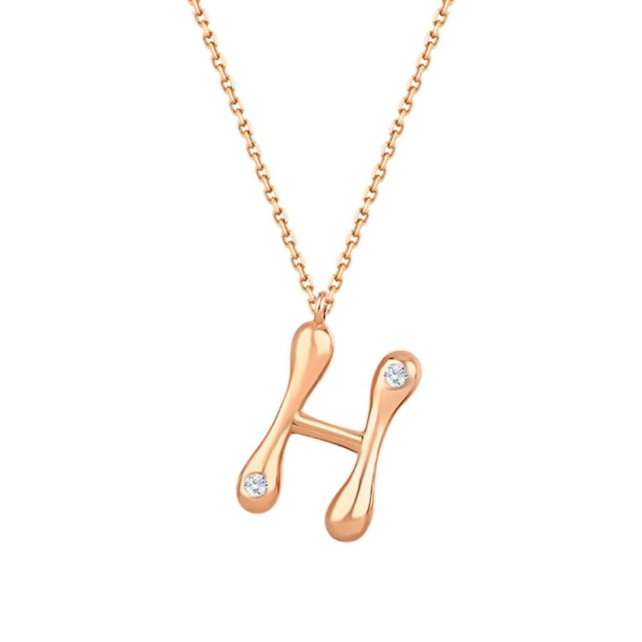 0.04 ct. Diamant H-Buchstabe Halskette