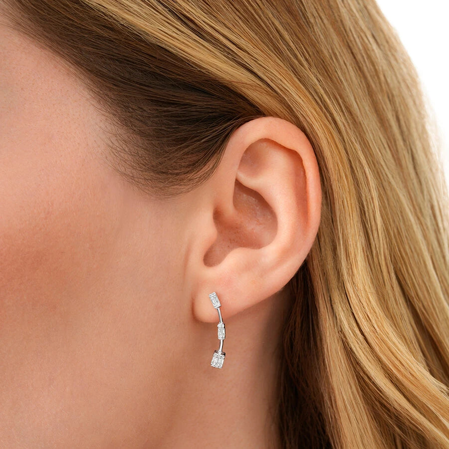 0.21 ct. Diamant Baguette Ohrringe