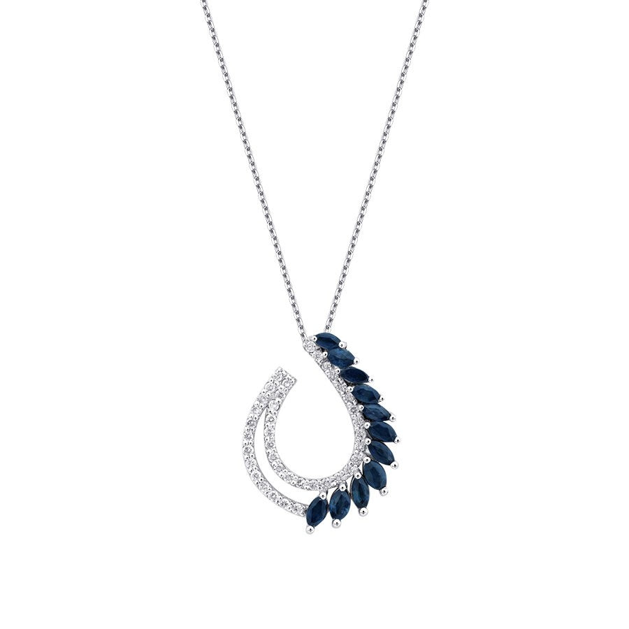 0.87 Karat Diamant Marquise Saphir Trend Halskette