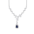 0.64 Karat Diamant Tropfen Saphir Halskette