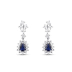 1.12 Karat Diamant Tropfen Saphir Ohrringe