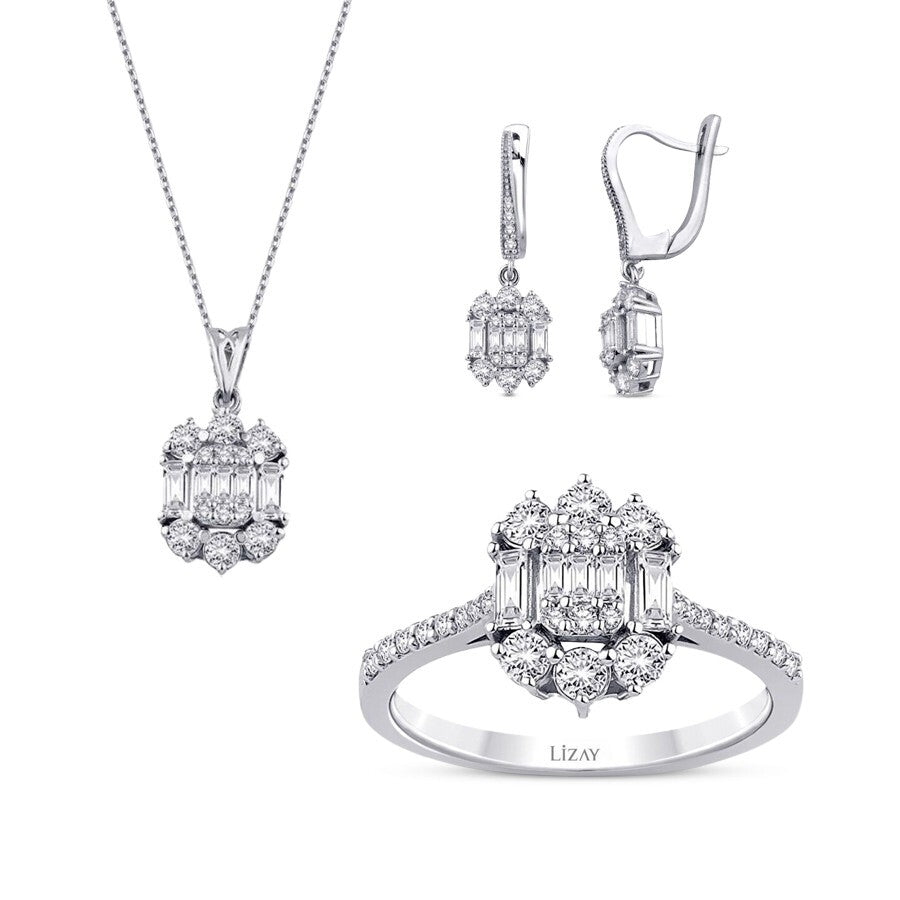 2.28 Karat Diamant Baguette Set