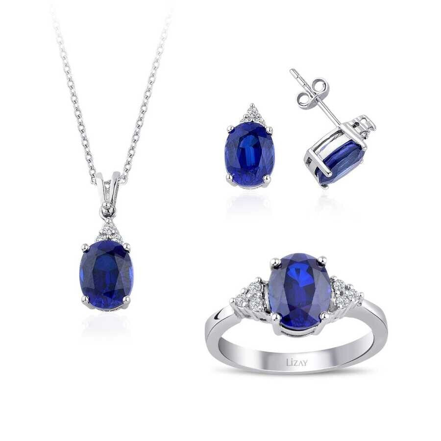 11.56 Karat Diamant Saphir Set