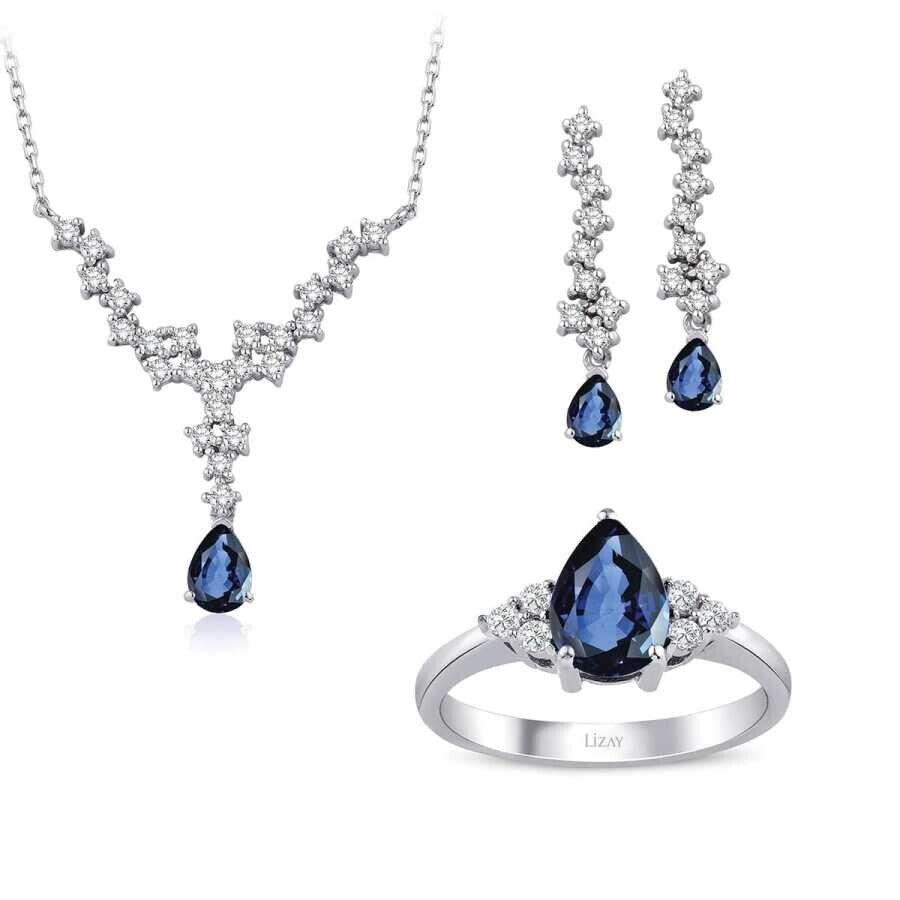 3.22 Karat Diamant Saphir Set