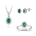 2.35 Karat Diamant Smaragd Set