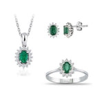 2.35 Karat Diamant Smaragd Set