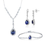 7.31 Karat Diamant Tropfen Saphir Set