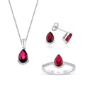 4.24 Karat Diamant Tropfen Rubin Set