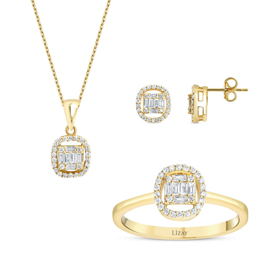 0.66 Karat Diamant Baguette Set