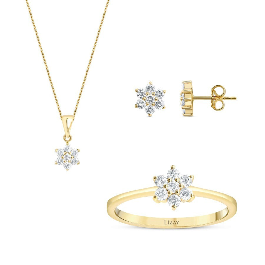 0.97 Karat Diamant Blume Set