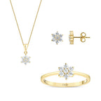 0.97 Karat Diamant Blume Set