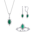 2.04 Karat Diamant Smaragd Set