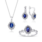 2.54 Karat Diamant Saphir Set