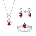 2.72 Karat Diamant Tropfen Rubin Set
